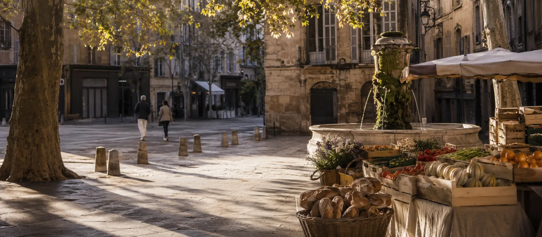 A relaxed Sunday market in Aix-en-Provence